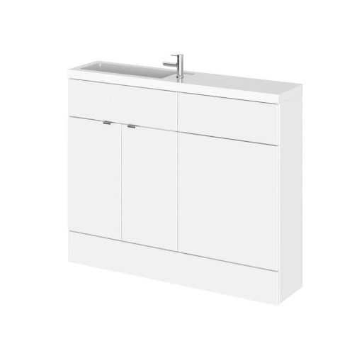 Hudson Reed Fusion White Gloss 1000mm Slimline Combination Furniture Pack